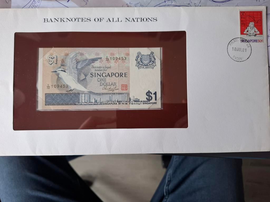 Bankbiljet Singapore vogel 1 dollar., Ophalen of Verzenden, Zuidoost-Azië
