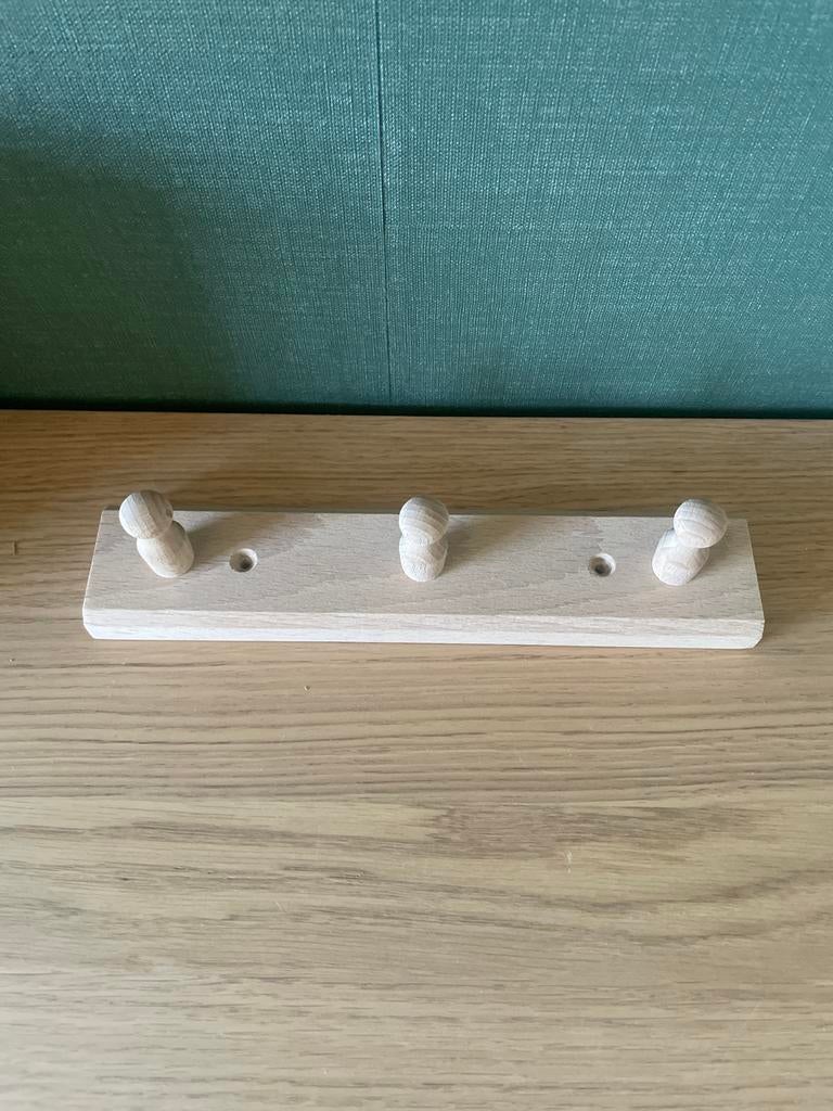 Houten wandkapstok met 3 haken, Wandkapstok, Ophalen of Verzenden, Zo goed als nieuw, Minder dan 100 cm