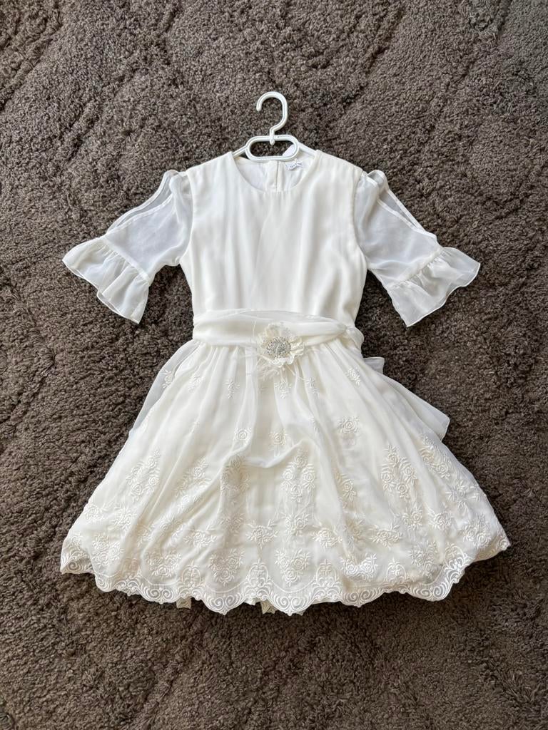 Communie/bruidsmeisjesjurk, Gymp, maat 140, Ophalen of Verzenden, Zo goed als nieuw, Meisje, Jurk of Rok