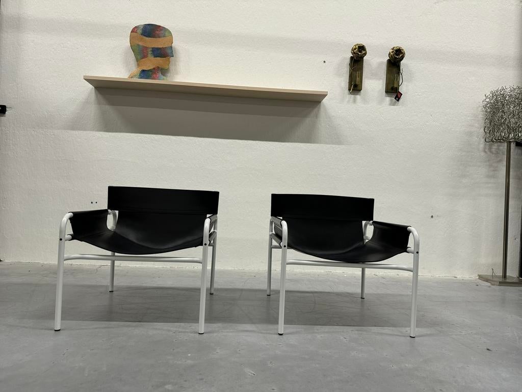 2 Nieuw Spectrum SZ14 Fauteuils zwart leer Design stoel, Spectrum, Nieuw, 75 tot 100 cm, Ophalen of Verzenden