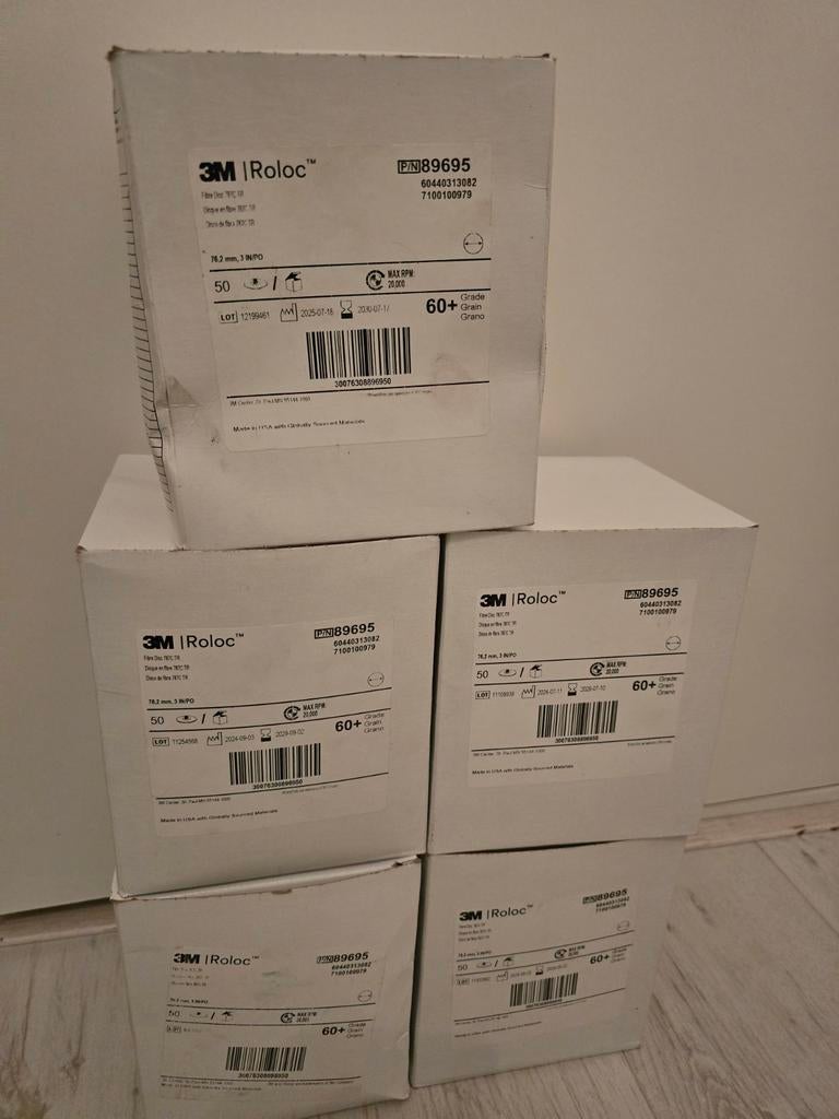 350x 3M Roloc fiber slijpschijven 76mm korrel 60, Ophalen of Verzenden, Nieuw