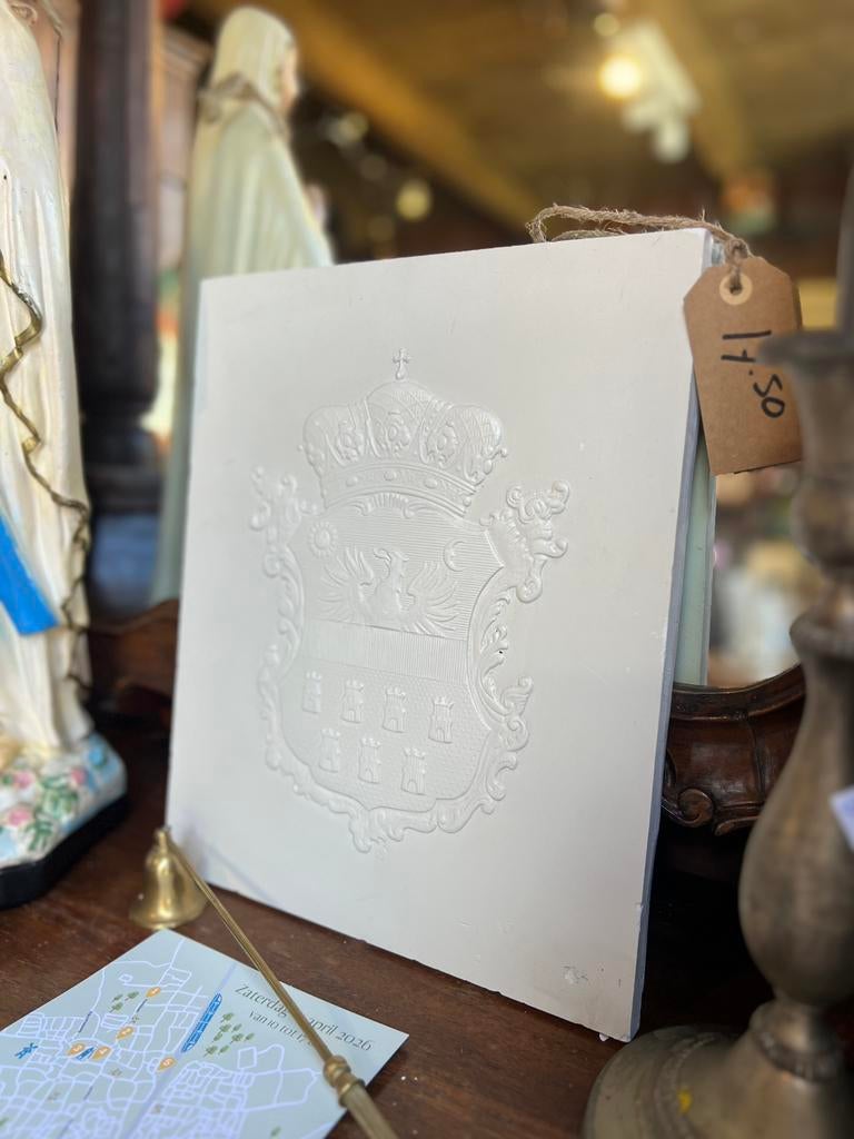 Uniek wapen van gips, Ophalen of Verzenden