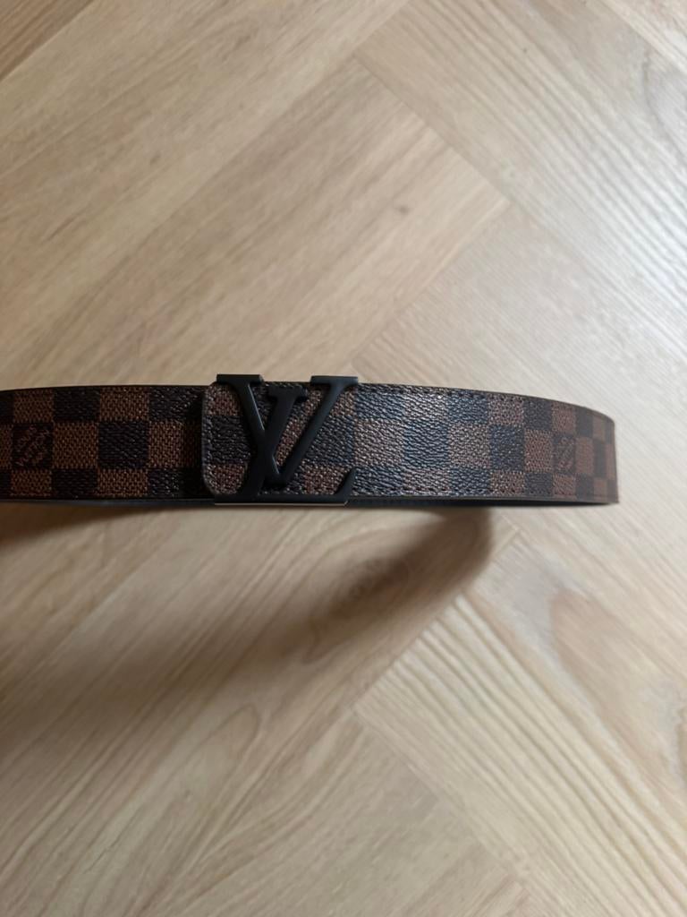Luxe designer riem - Damier Ebène - Bruin - 110, Ophalen of Verzenden, Zo goed als nieuw, Zwart, 105 tot 115 cm
