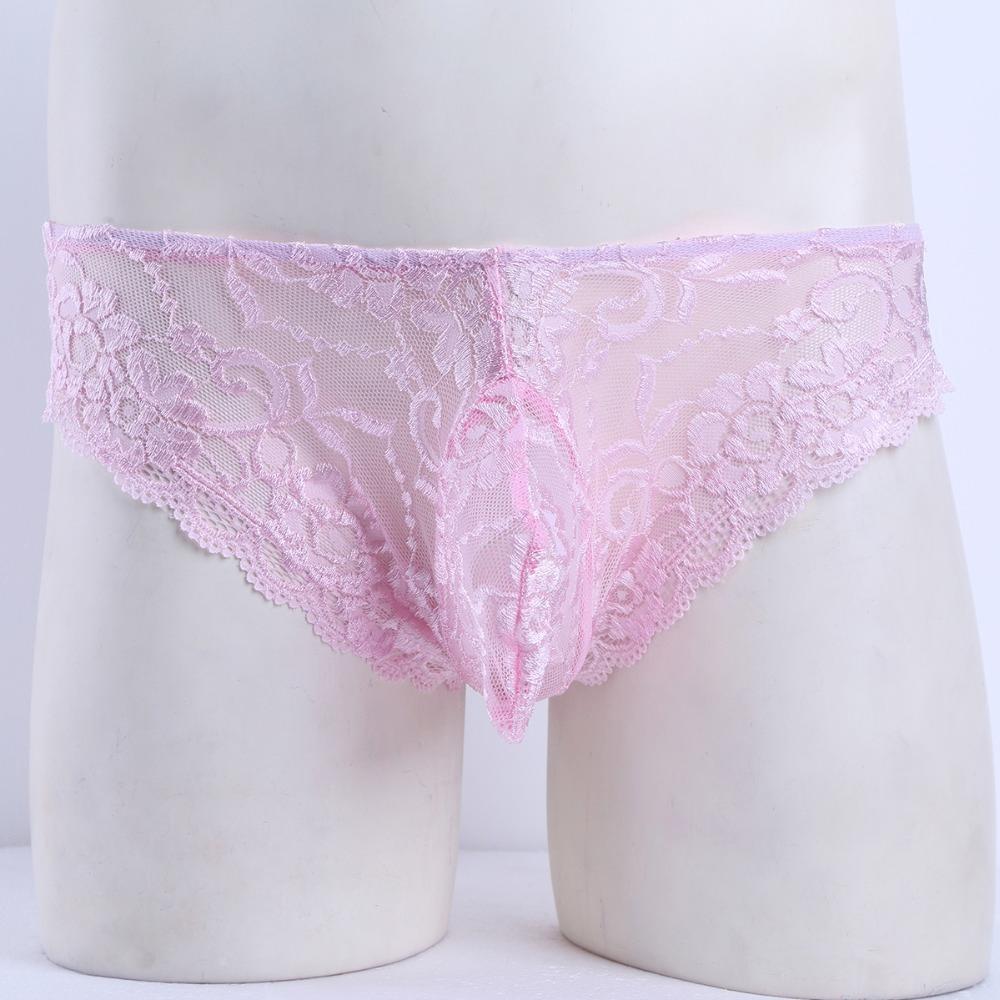 Lichtroze sissy slip / heren mannen sexy onderbroek kant, Verzenden, Roze, Slip