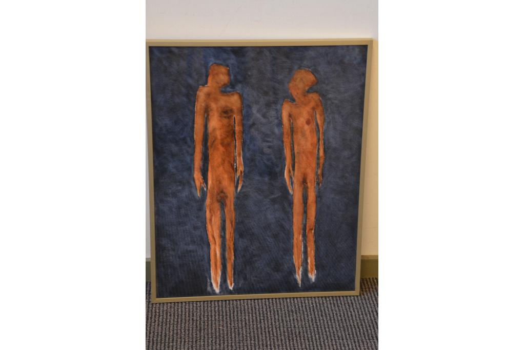 Alkydschilderij van Jeanne Beenackers: 'Man en vrouw', Antiek en Kunst, Kunst | Schilderijen | Klassiek, Ophalen of Verzenden