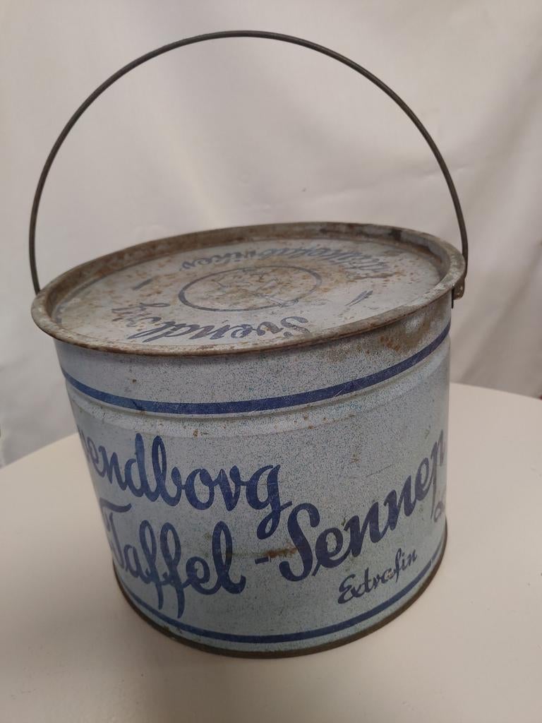 Vintage blik met hengsel, Ophalen of Verzenden, Gebruikt, Overige