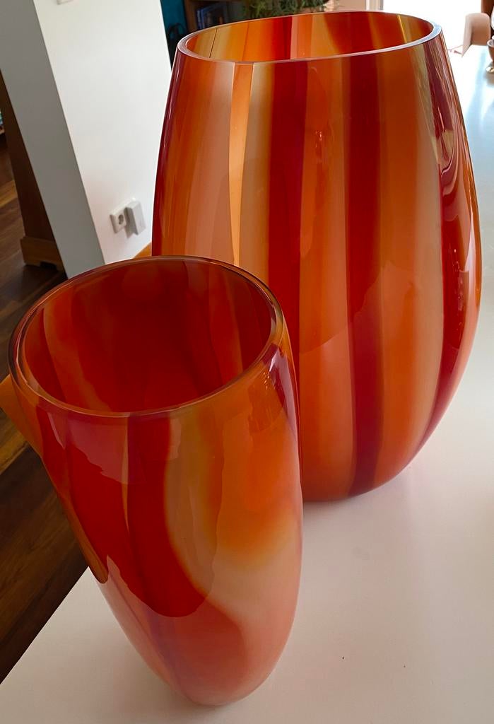 2 grote vazen   🤩, Ophalen, Overige kleuren, Minder dan 50 cm, Glas