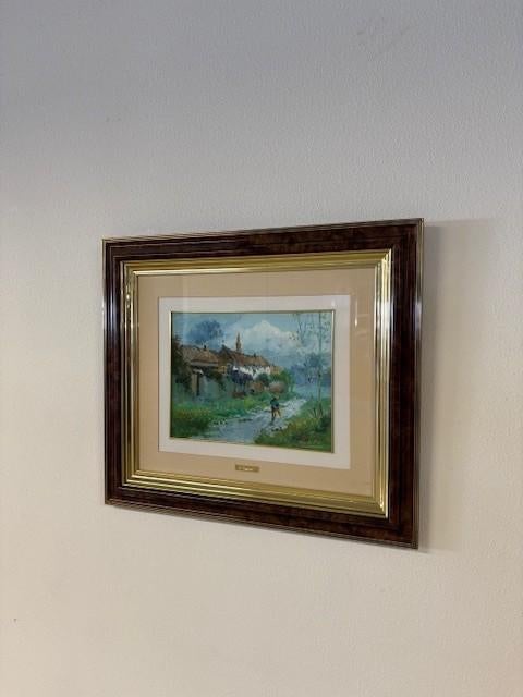 Schilderij : Weg met kerkje, Ophalen