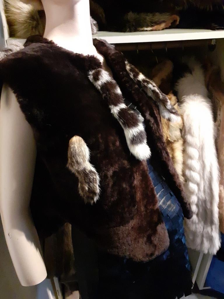 Superleuke bruine  echte toscaans lamsvacht bodywarmer 36, Ophalen of Verzenden, Zo goed als nieuw, Maat 36 (S), Bruin