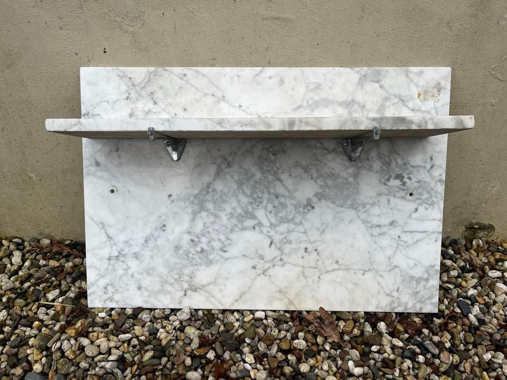 Marmeren jaren '30 wastafel achterwand en schap, Ophalen