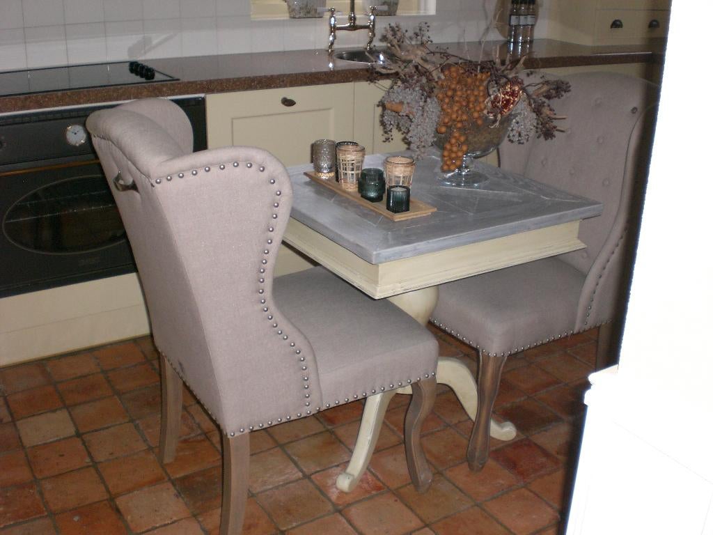 NIEUW Tafeltje Riviera Maison + 2 Fauteuils, Huis en Inrichting, Tafels | Eettafels, Ophalen, 50 tot 100 cm, Vierkant, 50 tot 100 cm