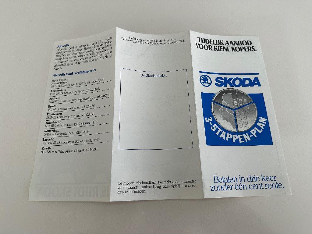 Folder Skoda 130 GLS, Ophalen of Verzenden, Zo goed als nieuw, Overige merken
