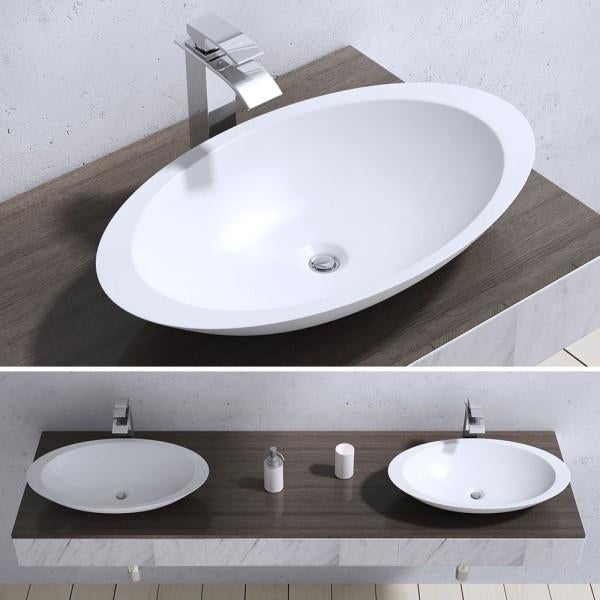 Waskom, wasbak, witte wastafel, opzetwastafel, wit, C-802, Doe-het-zelf en Verbouw, Verzenden, Nieuw, Wastafel