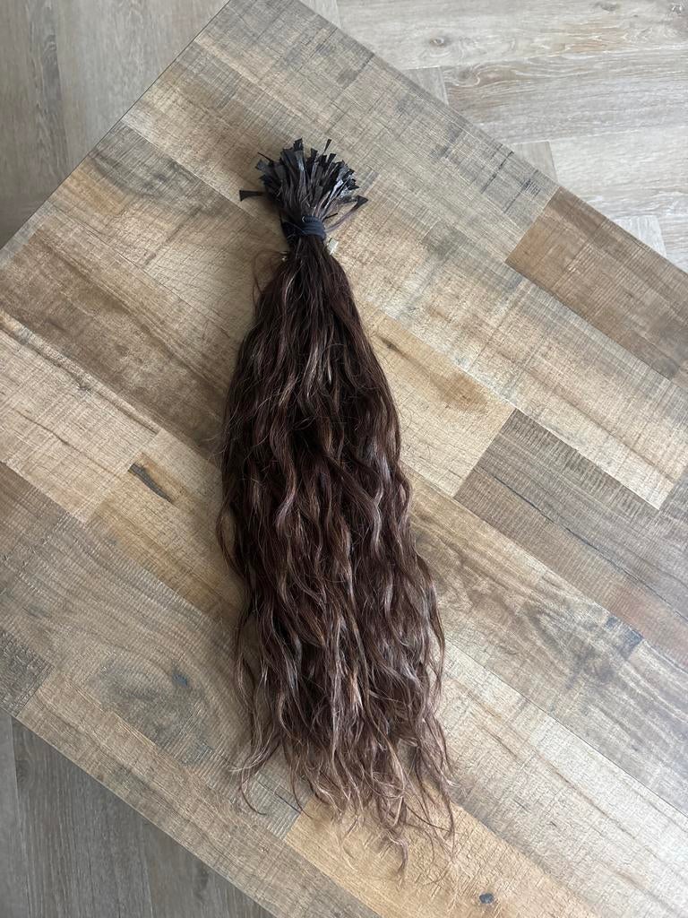 150 stuks hairextensions echt haar, zgan met nieuwe bonding, Ophalen of Verzenden, Zo goed als nieuw, Pruik of Haarverlenging