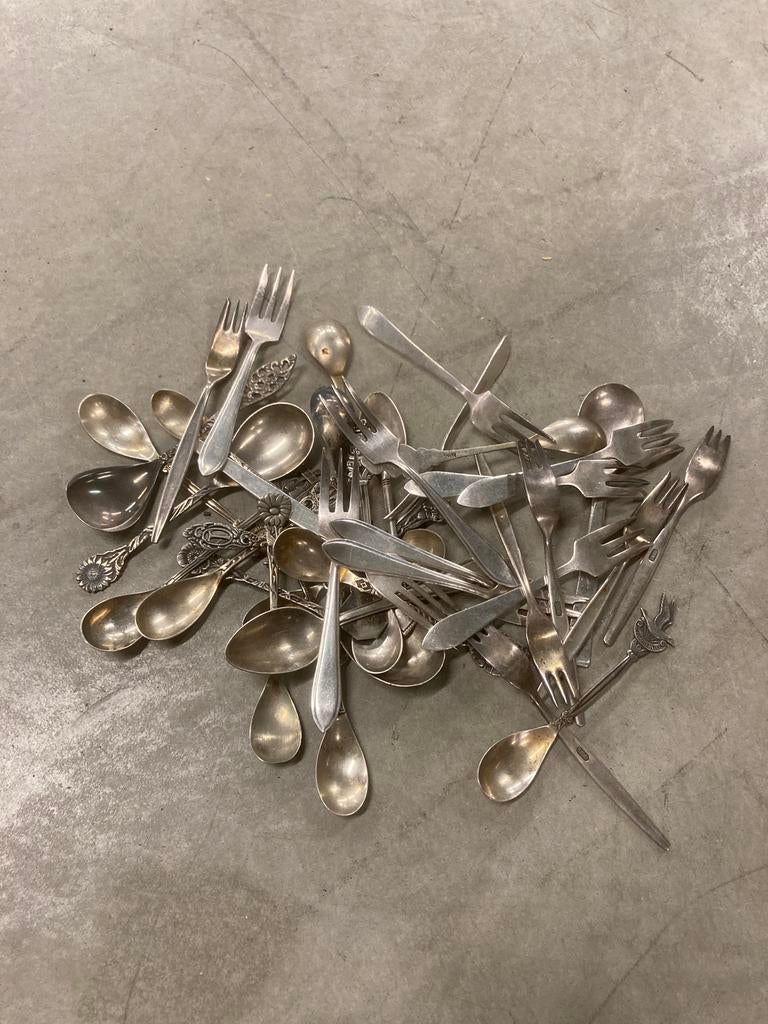 Partij verzilverde lepeltjes,, Ophalen of Verzenden