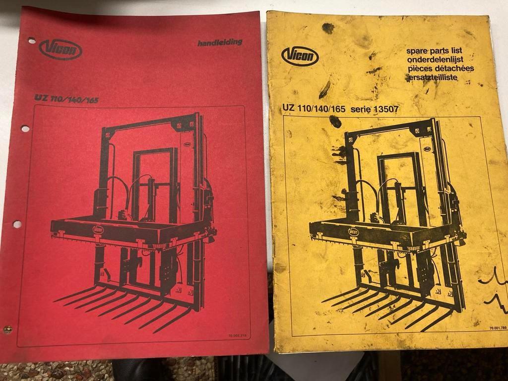 Vicon Kuilsnijder UZ Handleiding en Onderdelenboek, Ophalen of Verzenden, Zo goed als nieuw, Catalogus