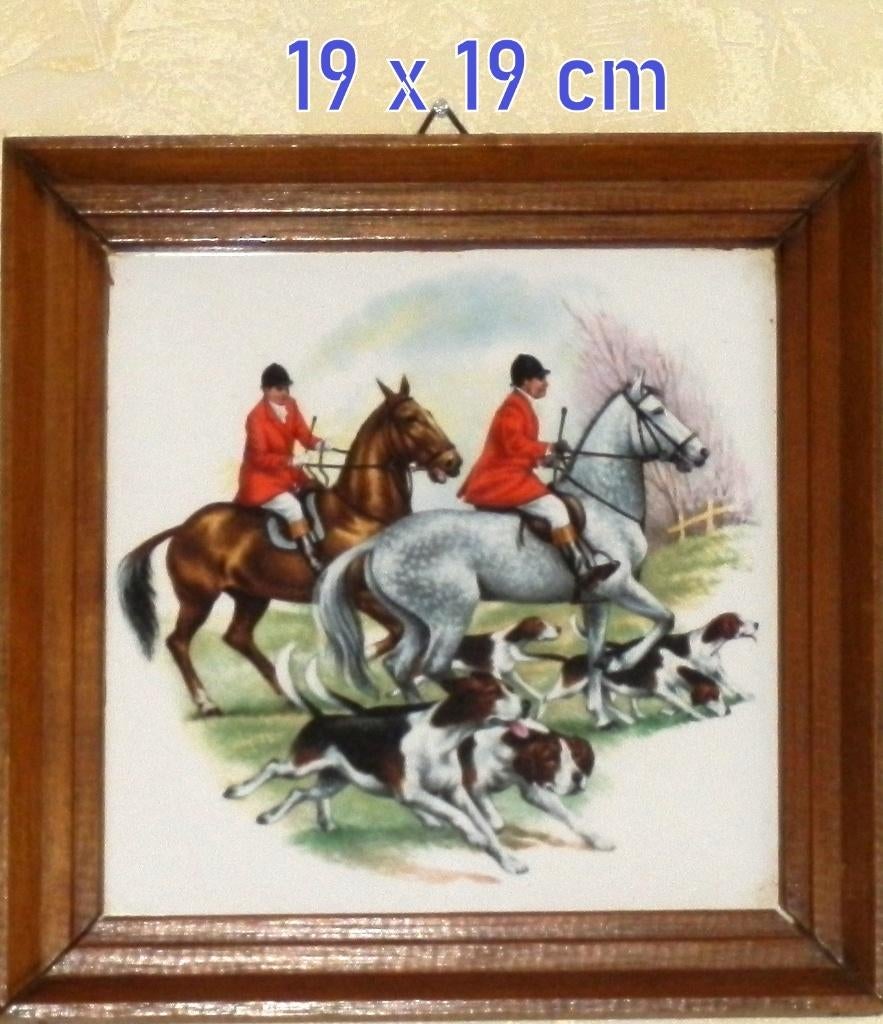 Tegeltje in houten lijst Jacht tafereel, Ophalen of Verzenden, Zo goed als nieuw