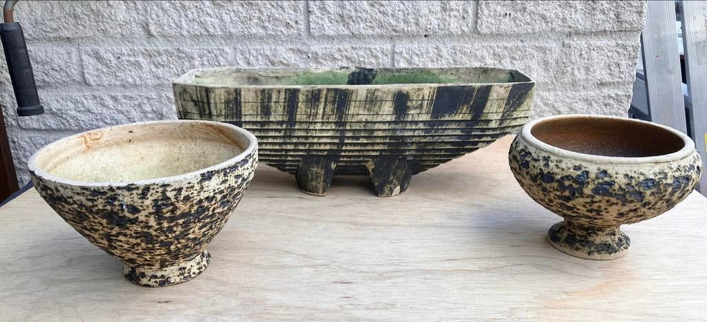 Vintage berkenbasten bloempotten, Overige materialen, Gebruikt, Binnen, Ophalen of Verzenden