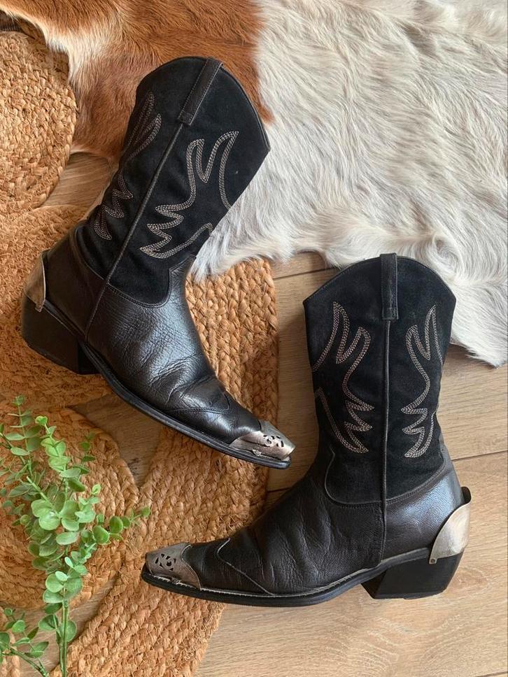 San Marina cowboylaarzen rits 39 western boots laarzen, Hoge laarzen, -, Zwart, -