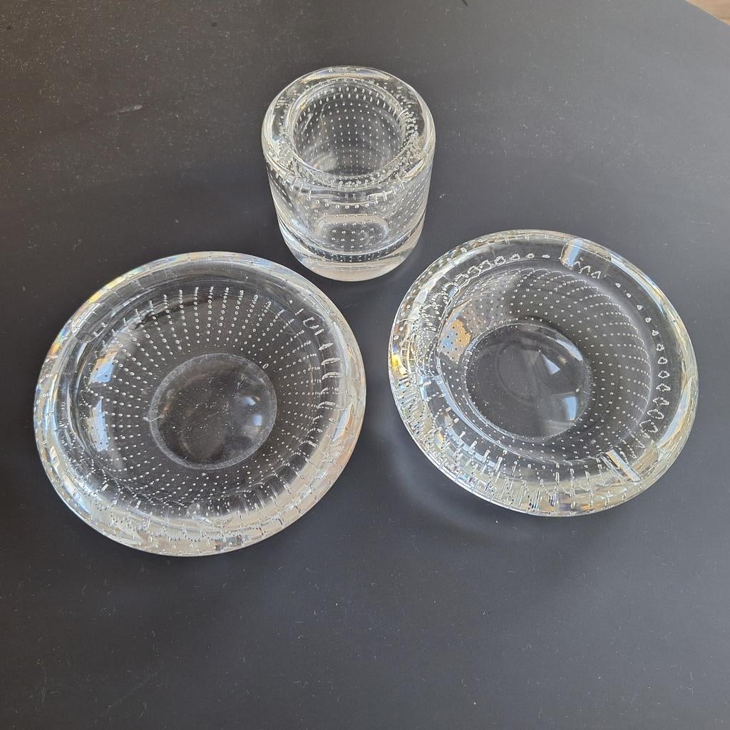 Belletjesglas asbakken rookset spijkerglas Copier, Antiek en Kunst, Antiek | Glas en Kristal, Ophalen of Verzenden