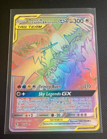 Moltres & Zapdos & Articuno GX Hyper Rare - Pokémon TCG, Ophalen, Zo goed als nieuw, Losse kaart