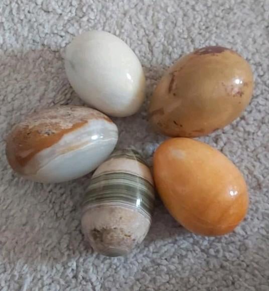 5 Mooie marmeren eieren, Verzamelen, Ophalen of Verzenden, Mineraal