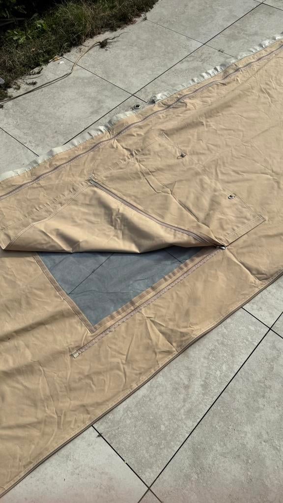 Karsten 350 Verlengluifel *twee zijramen* Nieuwstaat!, Caravans en Kamperen, Tenten, Ophalen of Verzenden, Zo goed als nieuw