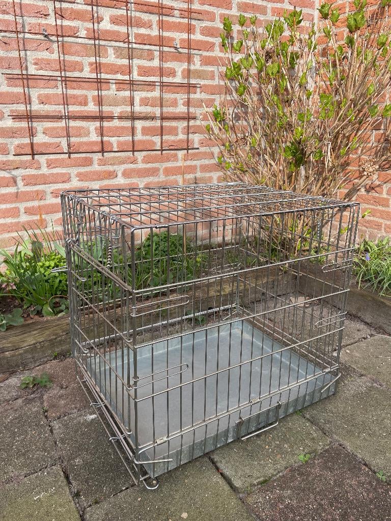 Hondenbench lbh 61-47-58 zilverkleurig, Ophalen, Gebruikt