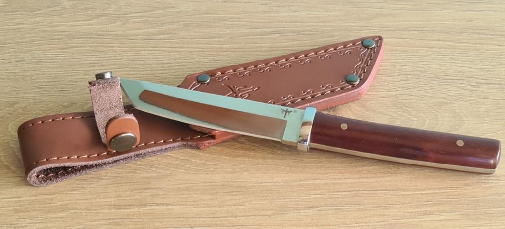 Mes met lederen schede, Verzamelen, Militaria | Algemeen, Overige soorten, Mes of Dolk, Verzenden