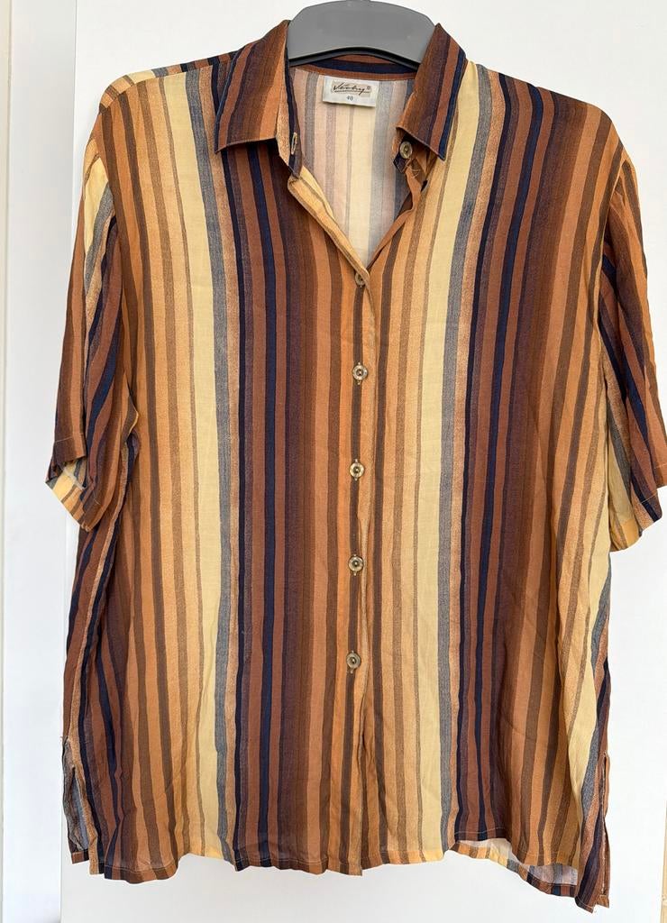 Véchy blouse maat 48 viscose, Verzenden, Zo goed als nieuw, Maat 46/48 (XL) of groter, Bruin