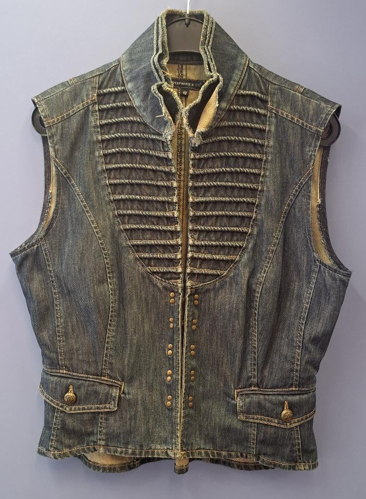 Josephine & Co statement denim gilet maat 42 artnr 49021, Josephine & Co, Blauw, ., Maat 42/44 (L)