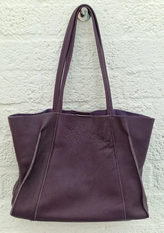 Art Jill Leren Shopper Tas Paars Echt Leer, Ophalen of Verzenden, Paars, Shopper