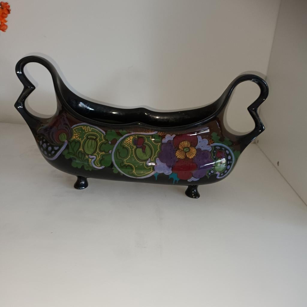 Gouds plateel schaal met bloemmotief, Ophalen of Verzenden