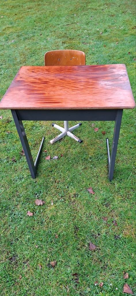 Originele schooltafel en stoel., Ophalen, Gebruikt, Tafel(s) en Stoel(en)