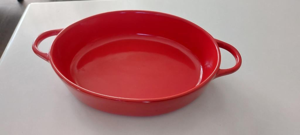 Ovenschaal keramiek keramisch rood V &D, Ophalen of Verzenden, Gebruikt, Overige materialen, Overige typen