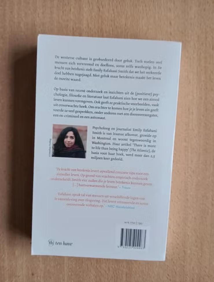 Emily Esfahani Smith - De kracht van betekenis, Ophalen of Verzenden, Zo goed als nieuw