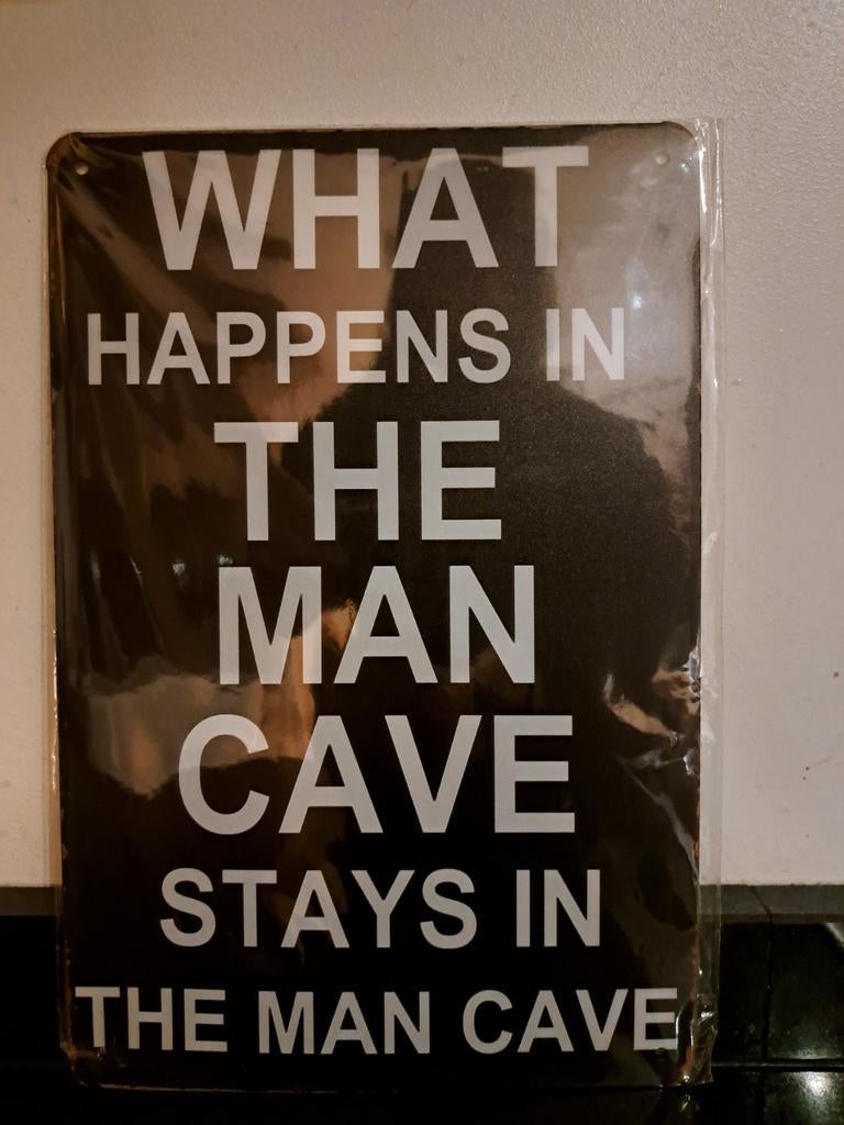 Metalen wandbord "Man Cave" 30x20 cm - Nieuw, Ophalen of Verzenden, Nieuw