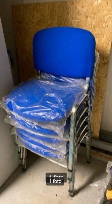 Iso Vergaderstoel Blauw 5 stuks €20,- pst excl btw, Ophalen of Verzenden, Gebruikt, Blauw, Vijf, Zes of meer stoelen