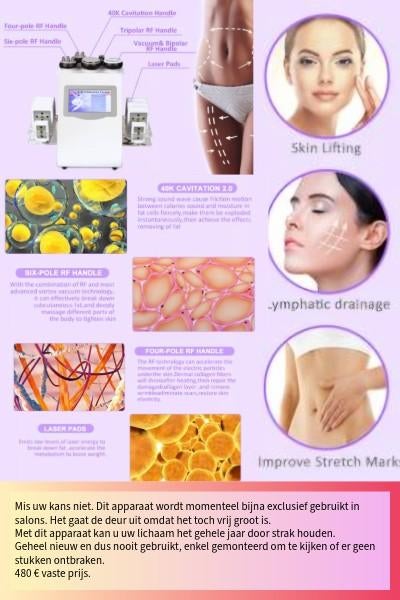 Cavitation& RF apparaat. VANDAAG UITZONDERLIJK VANAF 250€!, Ophalen, Nieuw, Overige typen