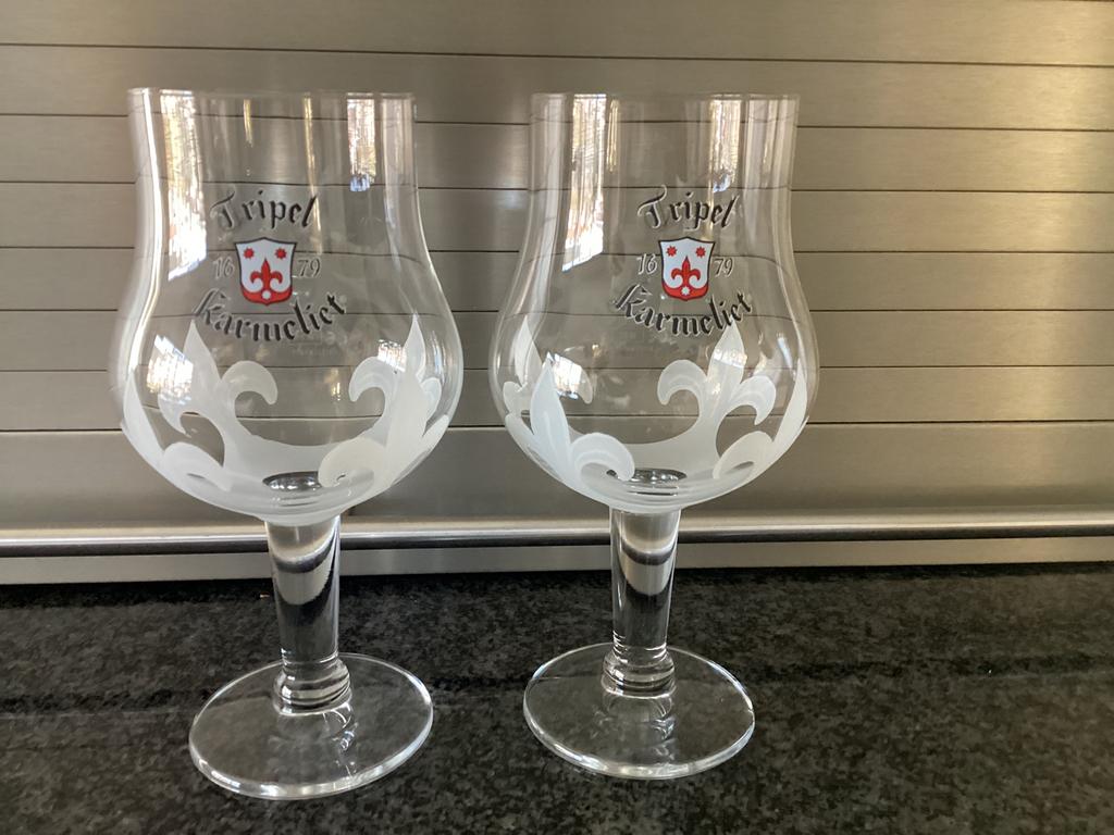 Mooie grote bierglazen Cornet,Veltsin en Karmeliet, Ophalen of Verzenden, Zo goed als nieuw, Glas of Glazen, Overige merken