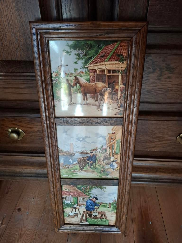 Oude ambachten tegeltjes, Ophalen of Verzenden, Rechthoekig, Minder dan 50 cm