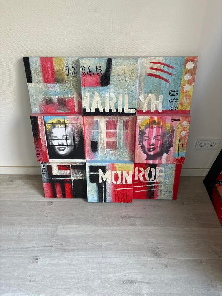 Kunstwerk Marilyn Monroe 90x90, Antiek en Kunst, Kunst | Schilderijen | Modern, Ophalen