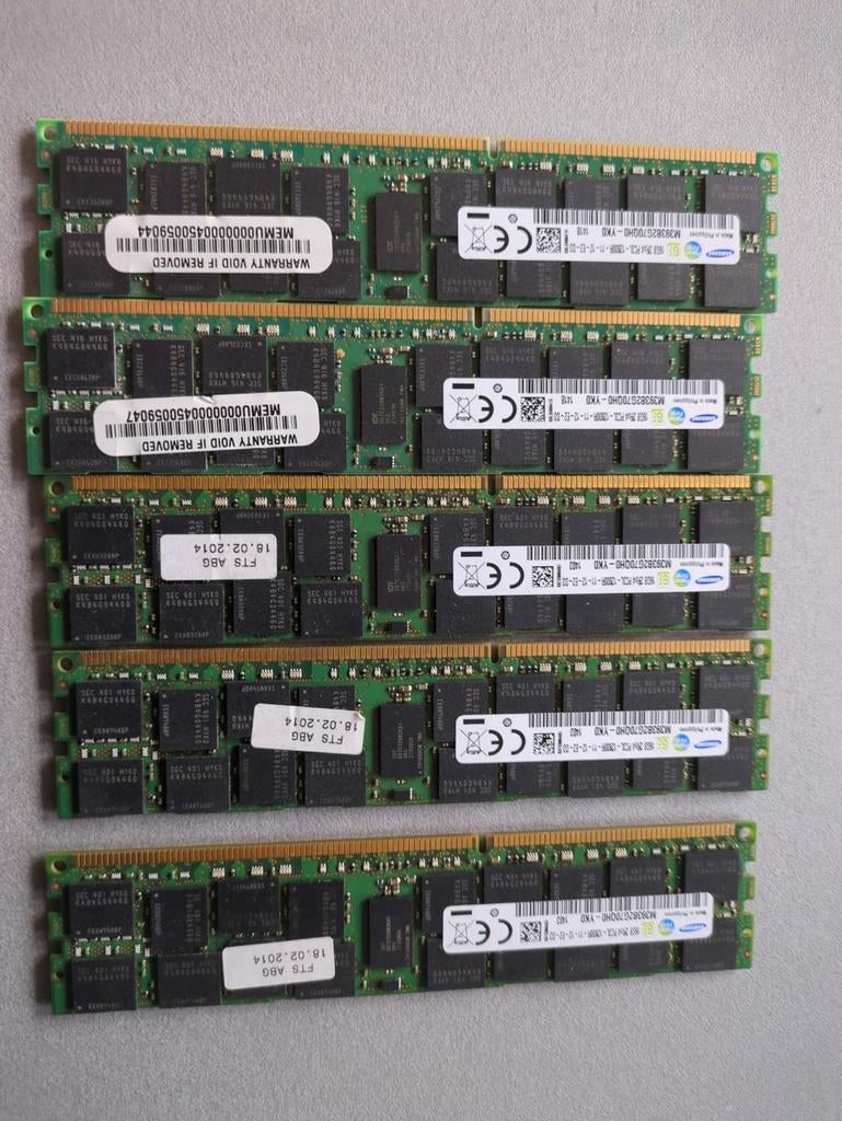 5x 16GB Samsung RAM PC3L-12800R, Computers en Software, RAM geheugen, Ophalen of Verzenden, DDR3, 16 GB