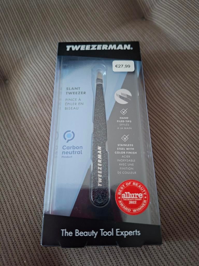 Tweezerman Slant pincet zwart glitter., Ophalen of Verzenden, Nieuw, Ogen
