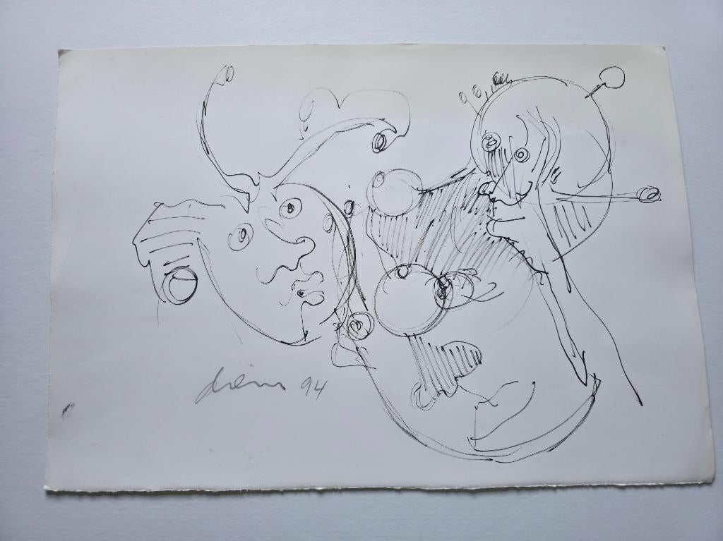 Gemengde Techniek van Peter Diem 50x35 cm., Ophalen of Verzenden