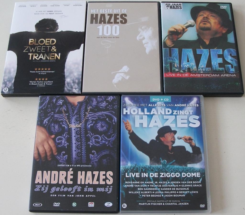 Dvd *** ANDRÉ HAZES *** 5 stuks, Alle leeftijden, Boxset, Muziek en Concerten, Ophalen of Verzenden
