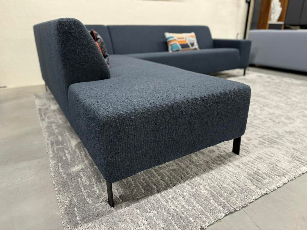 Nieuw Gelderland 6511 Hoekbank Blauw Zero 006 stof Design, Huis en Inrichting, Hoekbank, Nieuw, Gelderland, Vierpersoons of meer