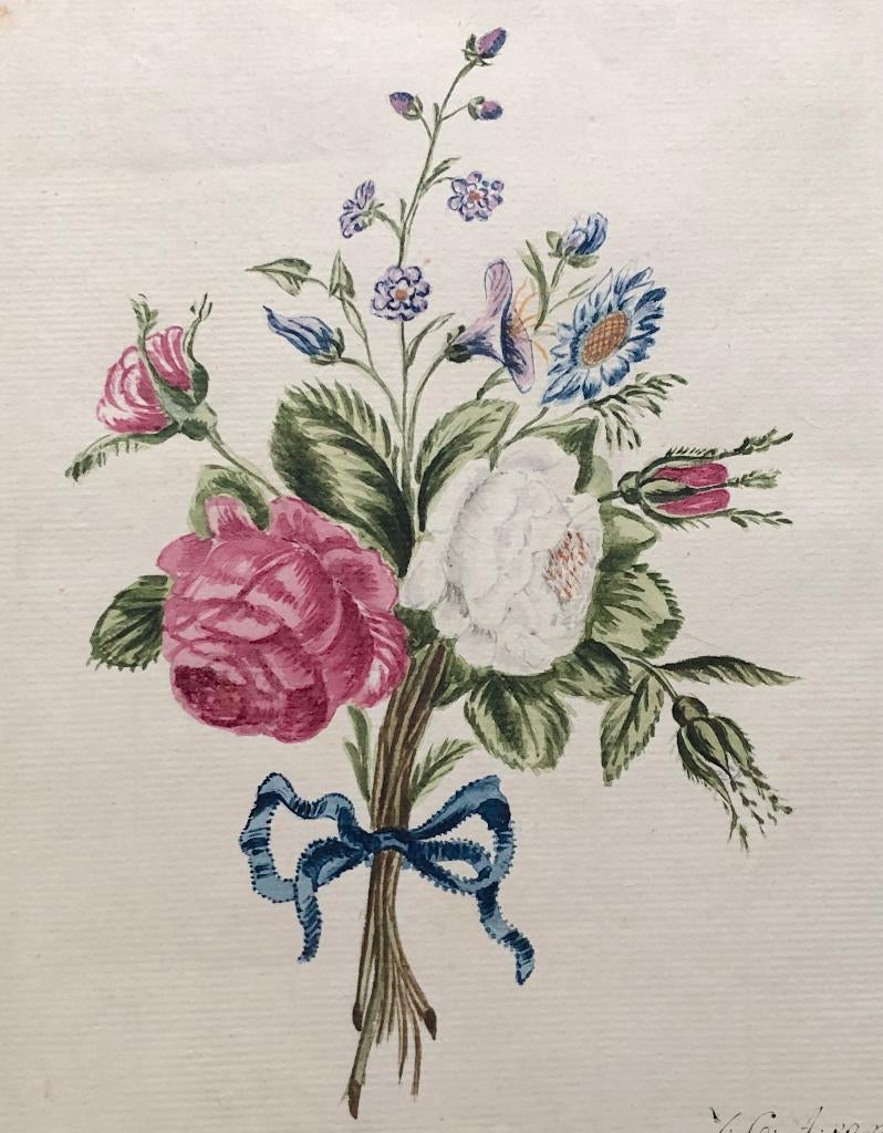 Aquarel bloemen rozen 1807, Ophalen of Verzenden
