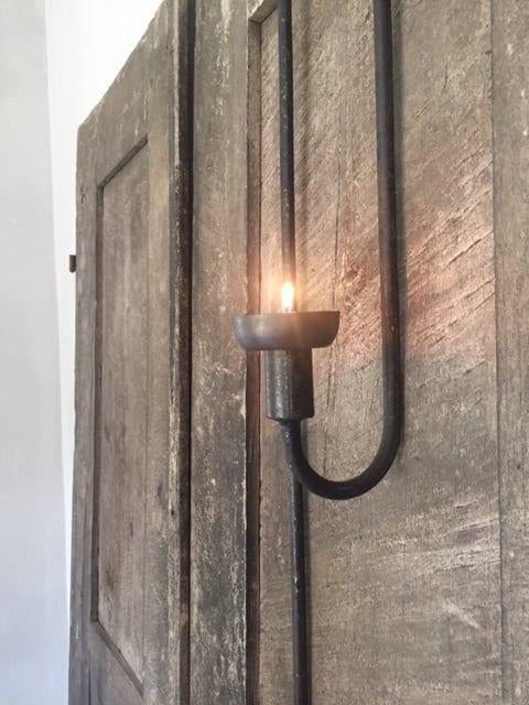 Luik kandelaar metaal 80 cm Puur Wonen stoer sober landelijk, Verzenden, Nieuw, Kandelaar, Metaal