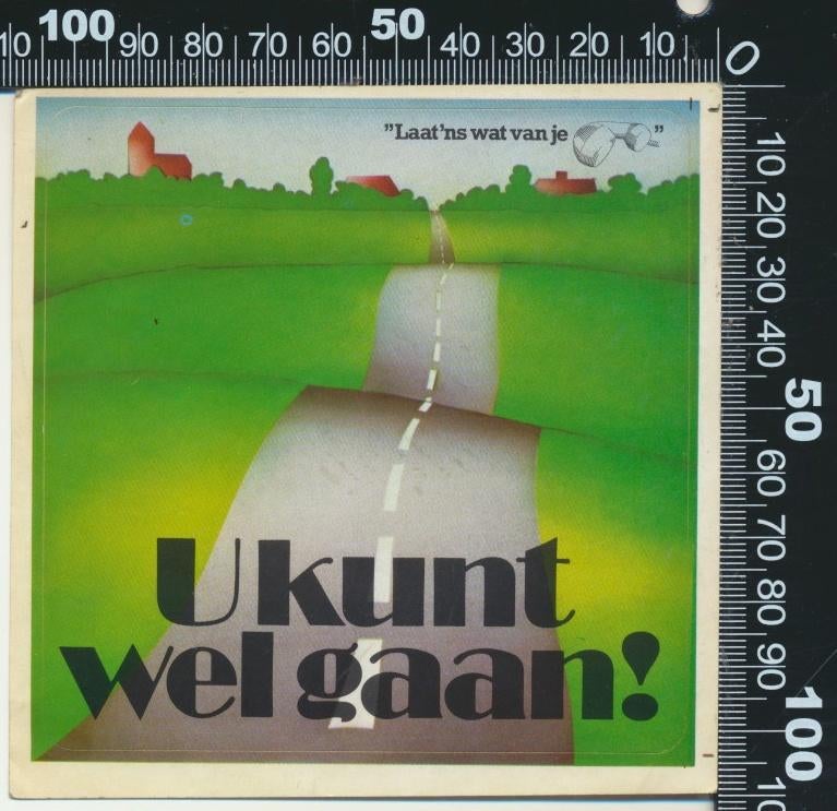Sticker: PTT Telecommunicatie - U kunt wel gaan, Verzenden, Zo goed als nieuw, Bedrijf of Vereniging